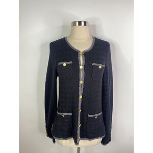 Trina Turk Wool Knit Button Down Cardigan